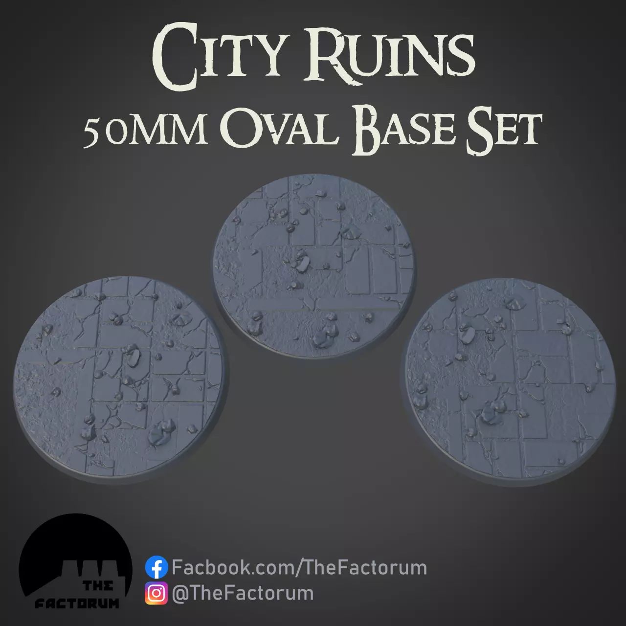50mm City Ruins set Pre-supported 3D print model 3D print model