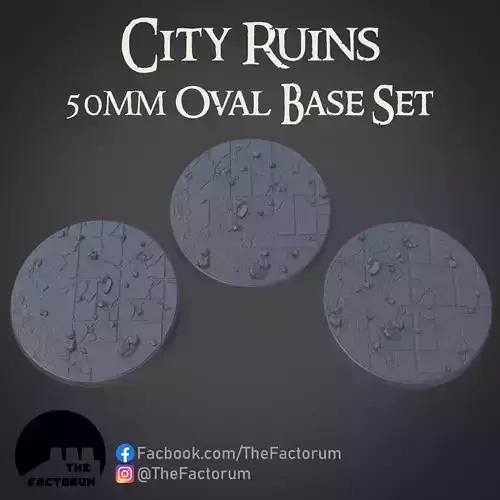 50mm City Ruins set Pre-supported 3D print model