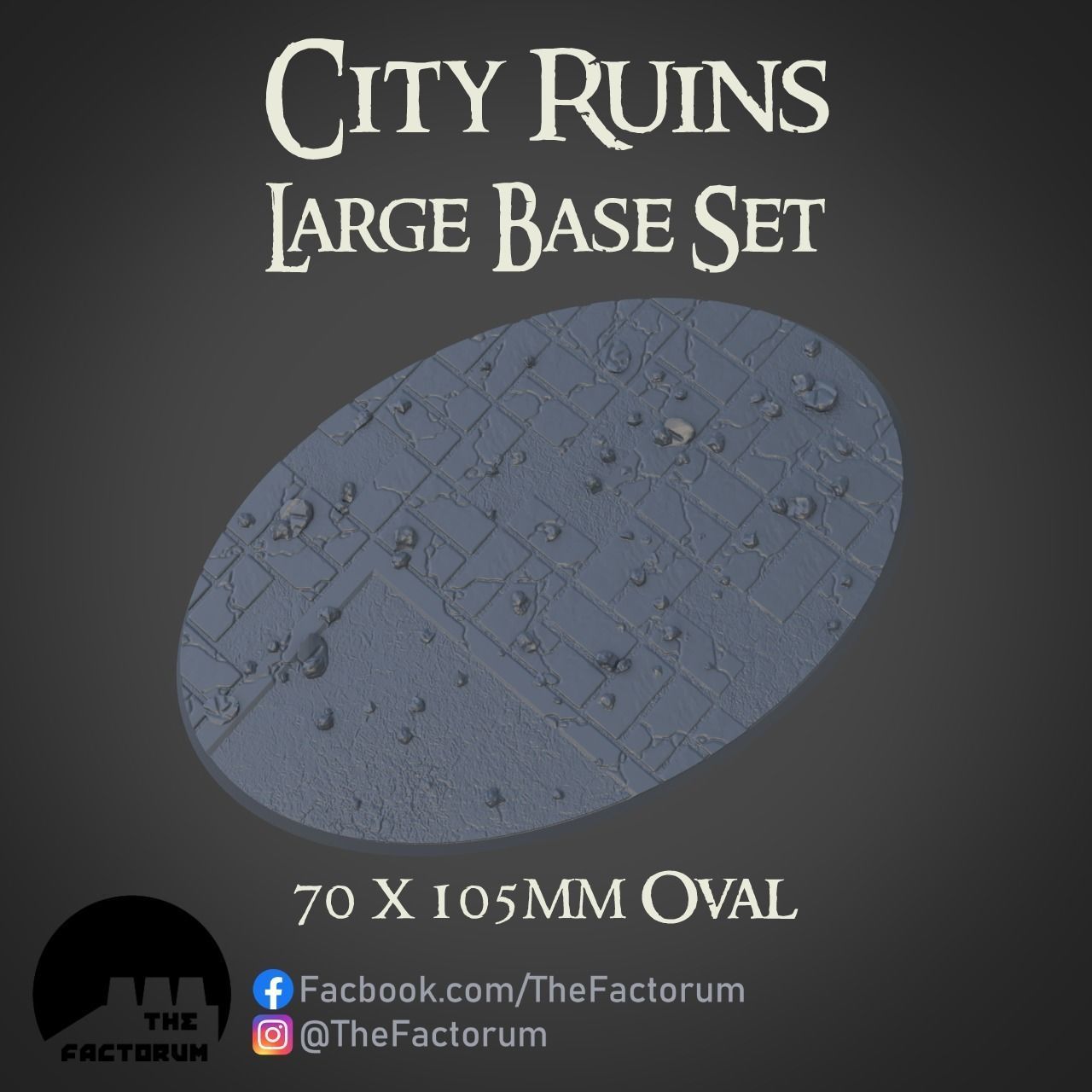 Large City Ruins set Pre-supported 3D print model 3D print model_2