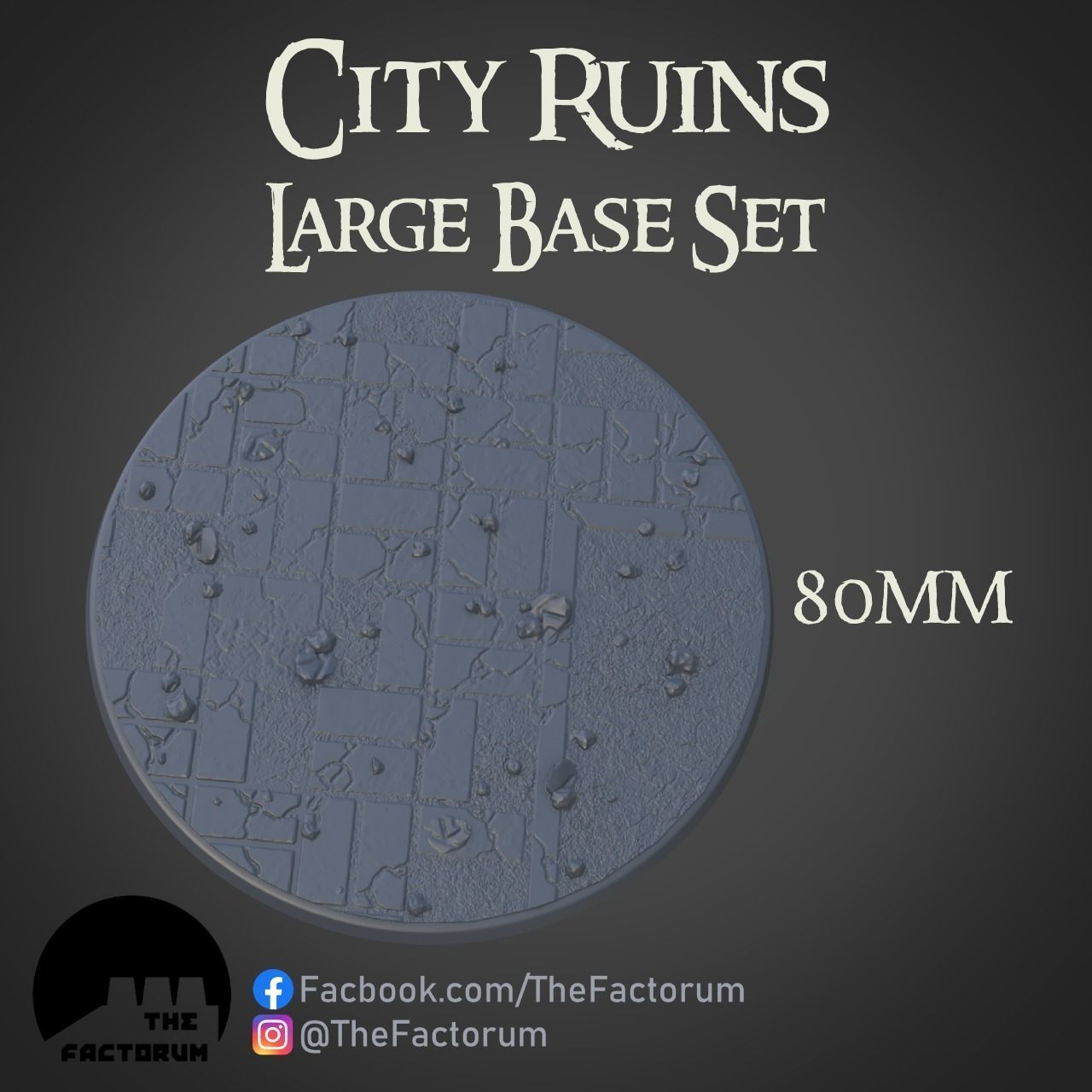 Large City Ruins set Pre-supported 3D print model 3D print model_3
