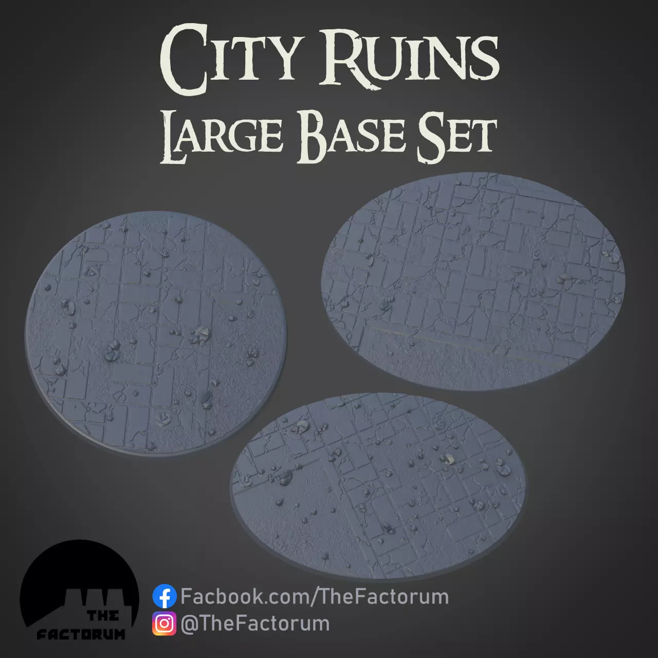 Large City Ruins set Pre-supported 3D print model 3D print model_0