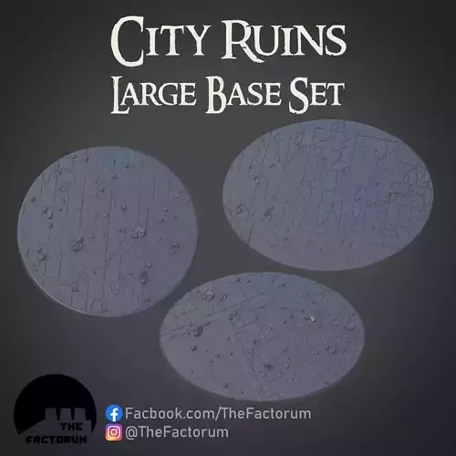 Large City Ruins set Pre-supported 3D print model 3D print model