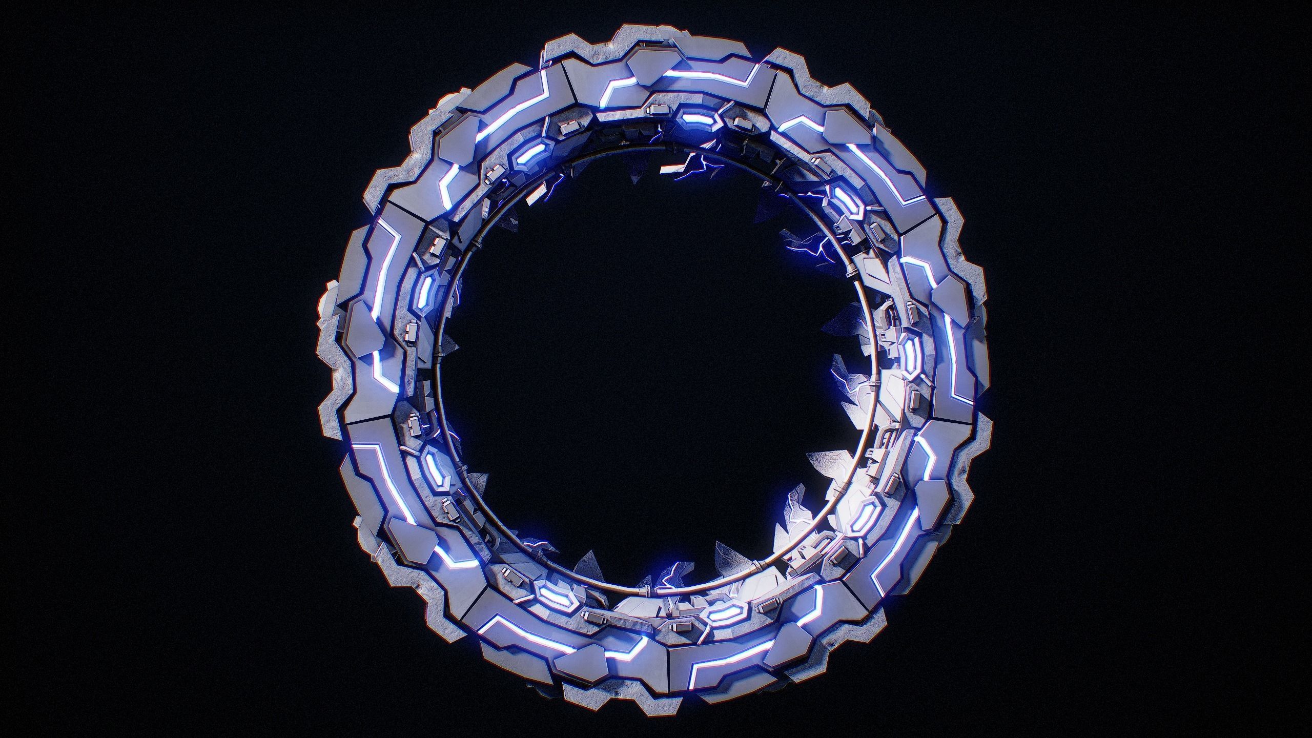 Sci-Fi Star Gates Type 01 PBR Low-poly 3D model_6