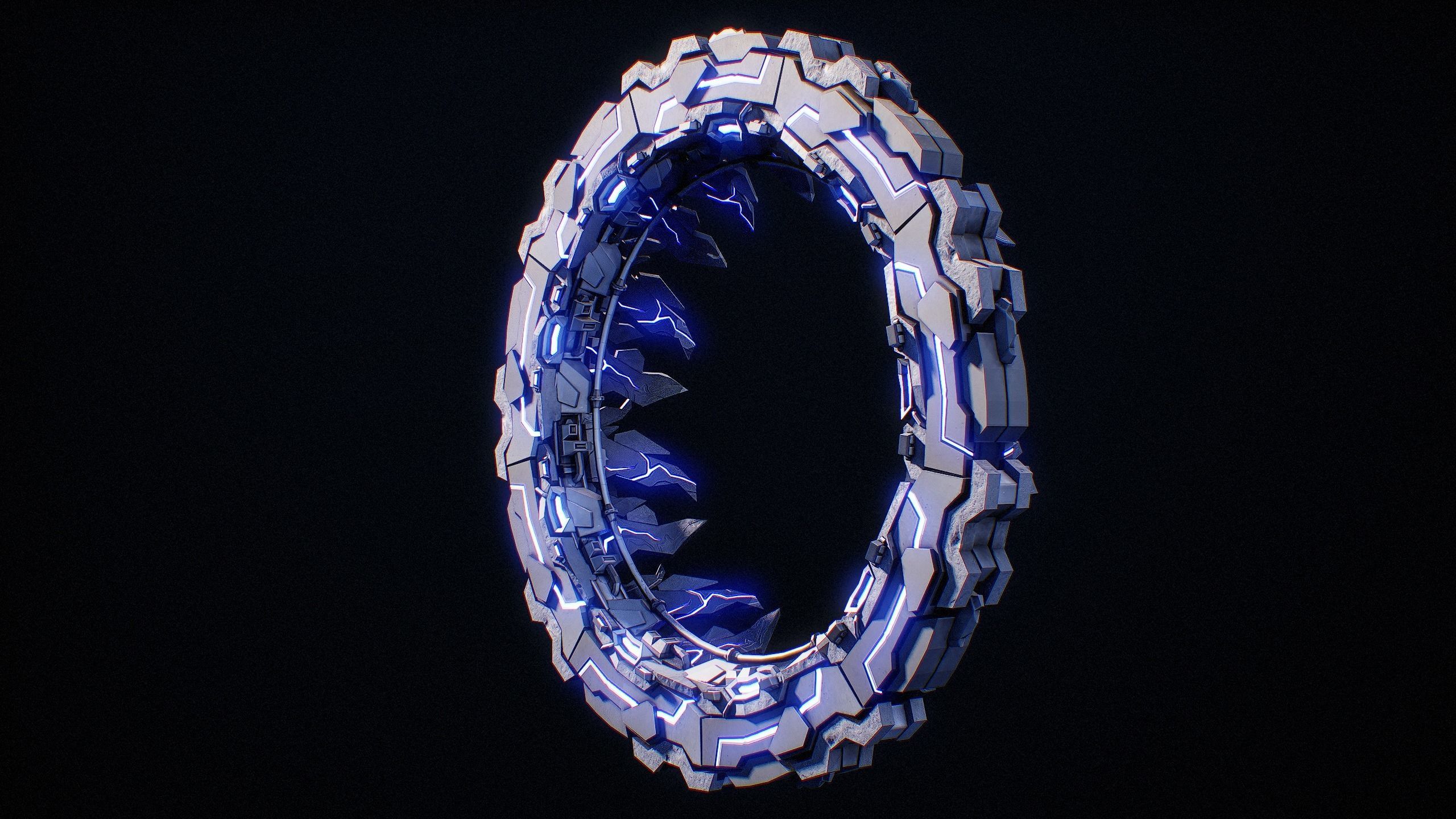 Sci-Fi Star Gates Type 01 PBR Low-poly 3D model_31