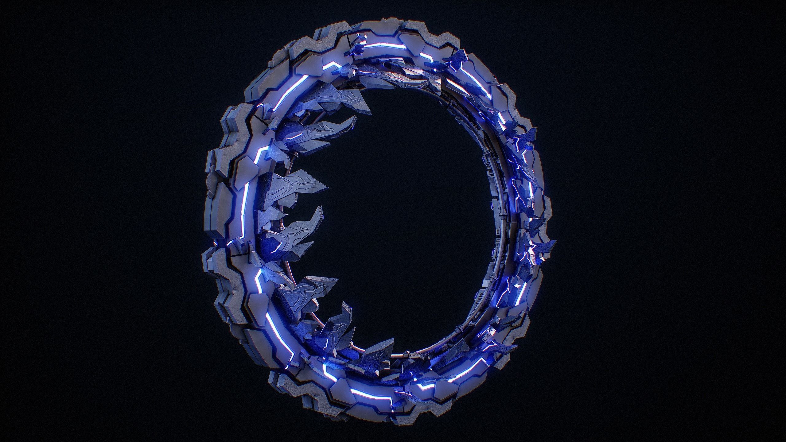 Sci-Fi Star Gates Type 01 PBR Low-poly 3D model_23