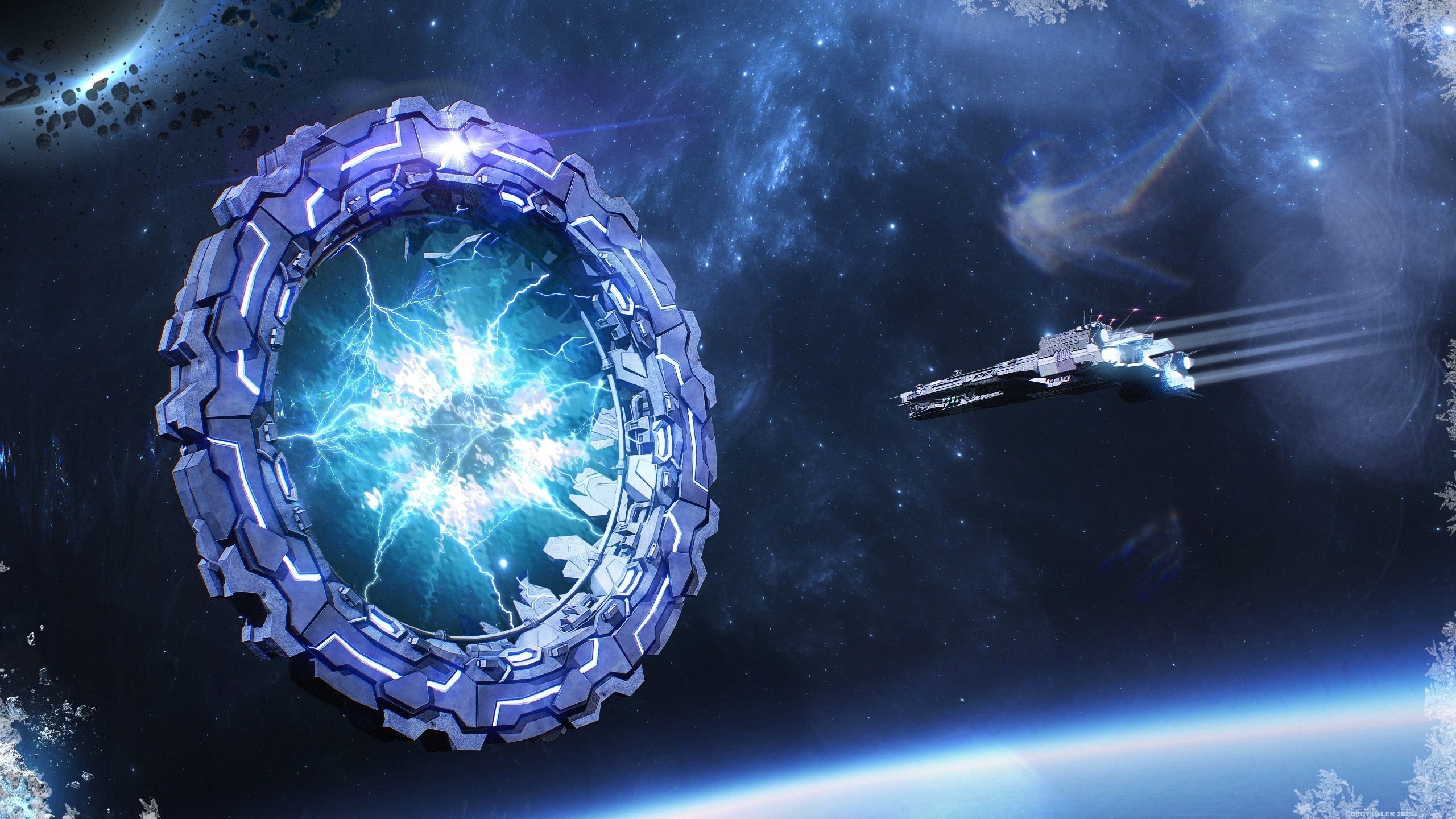 Sci-Fi Star Gates Type 01 PBR Low-poly 3D model_1