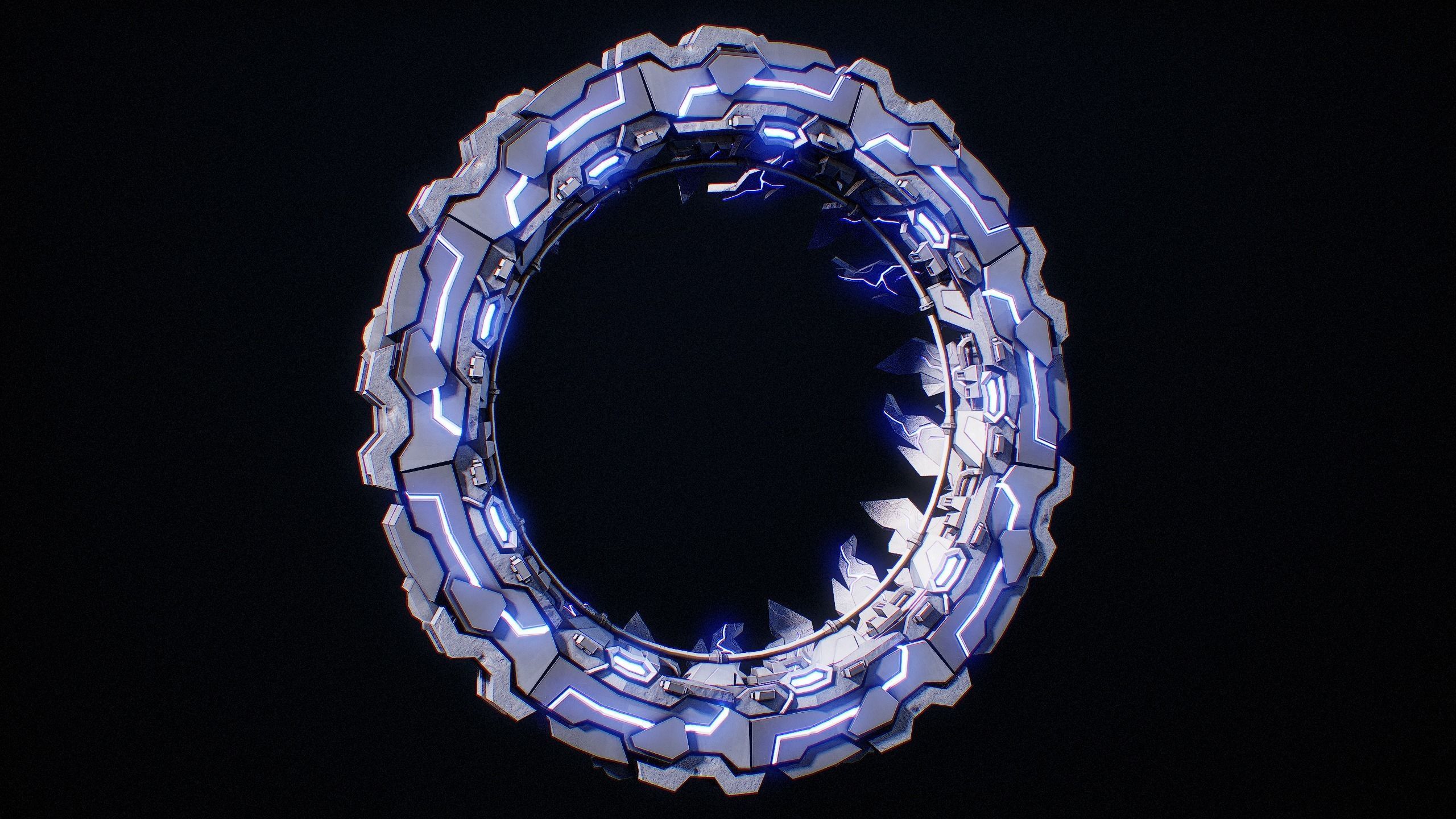 Sci-Fi Star Gates Type 01 PBR Low-poly 3D model_7