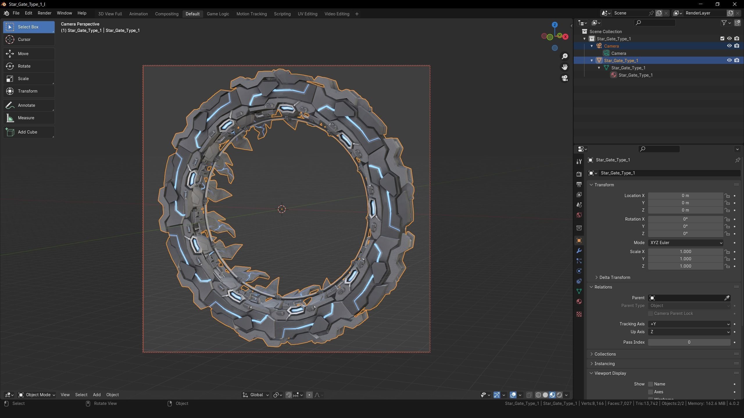 Sci-Fi Star Gates Type 01 PBR Low-poly 3D model_33