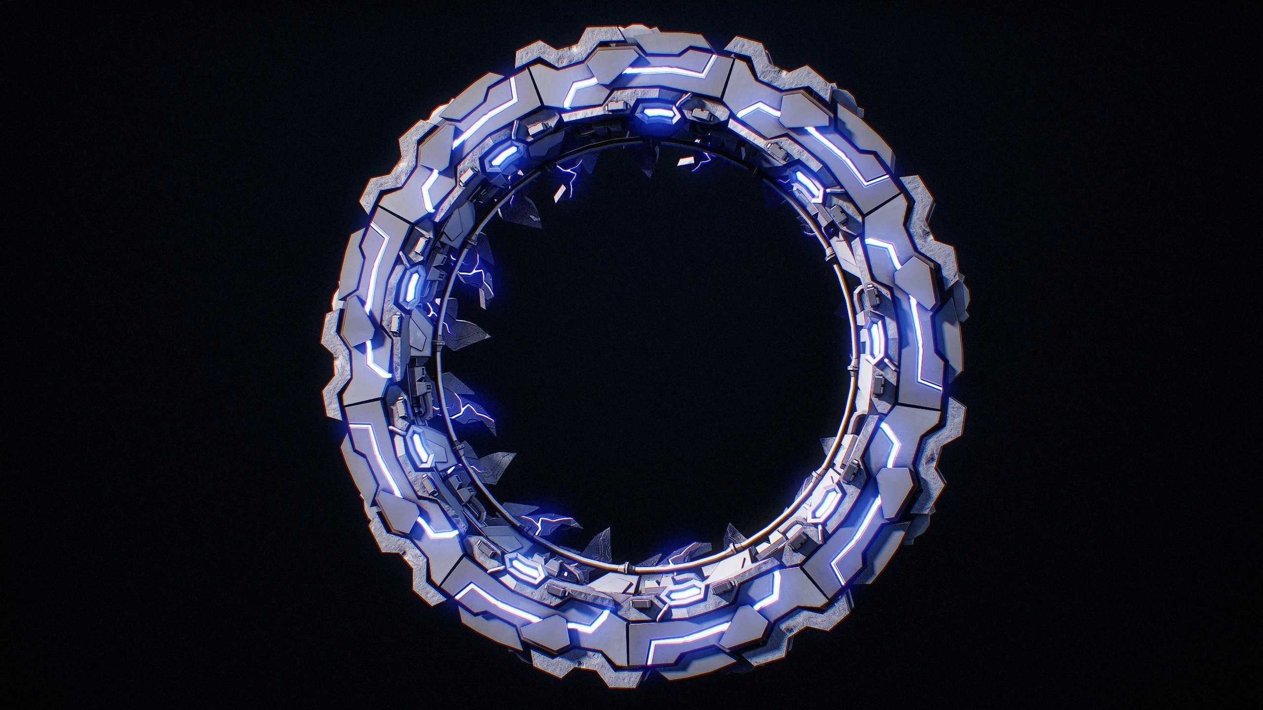Sci-Fi Star Gates Type 01 PBR Low-poly 3D model_4