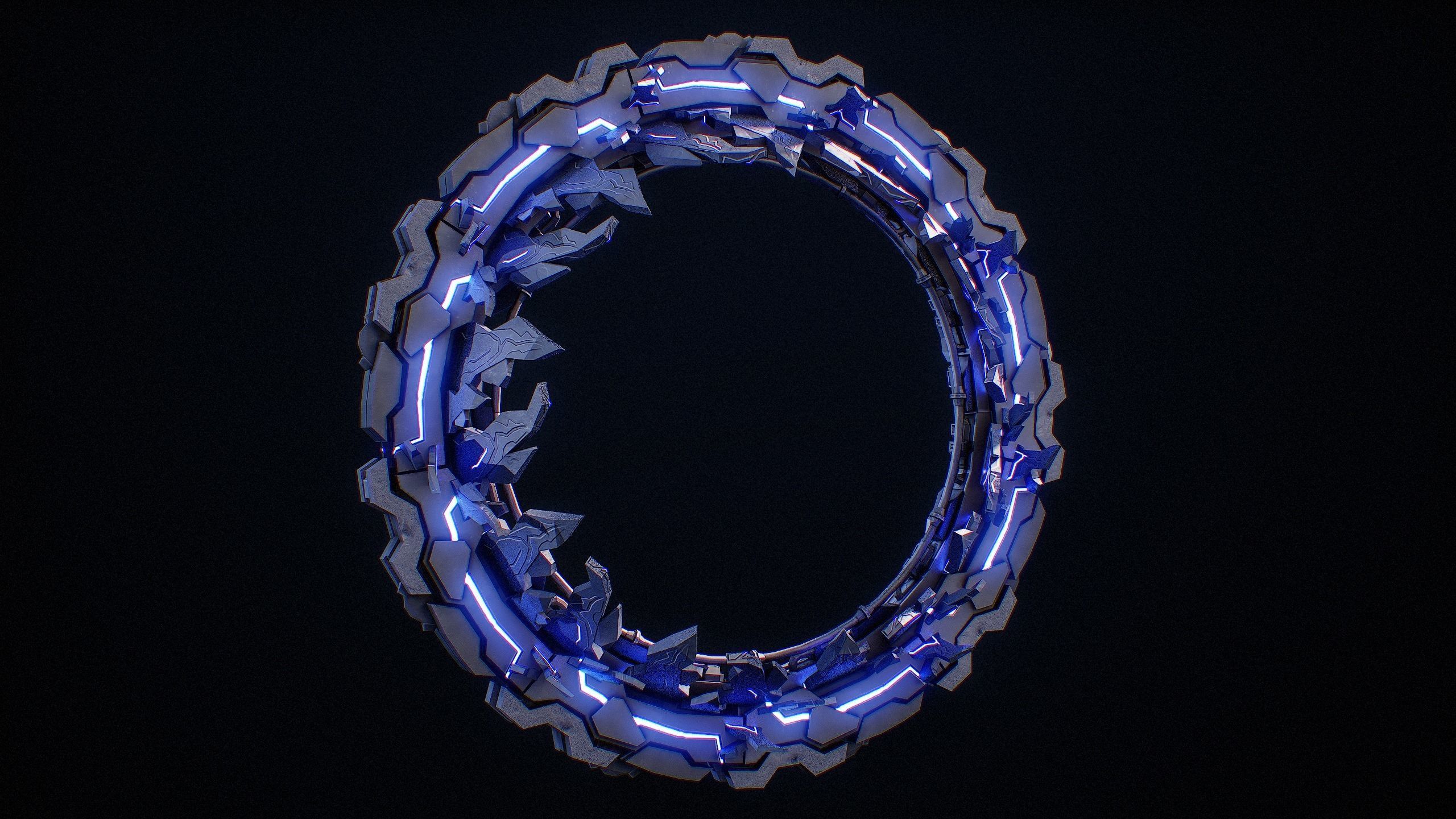 Sci-Fi Star Gates Type 01 PBR Low-poly 3D model_22