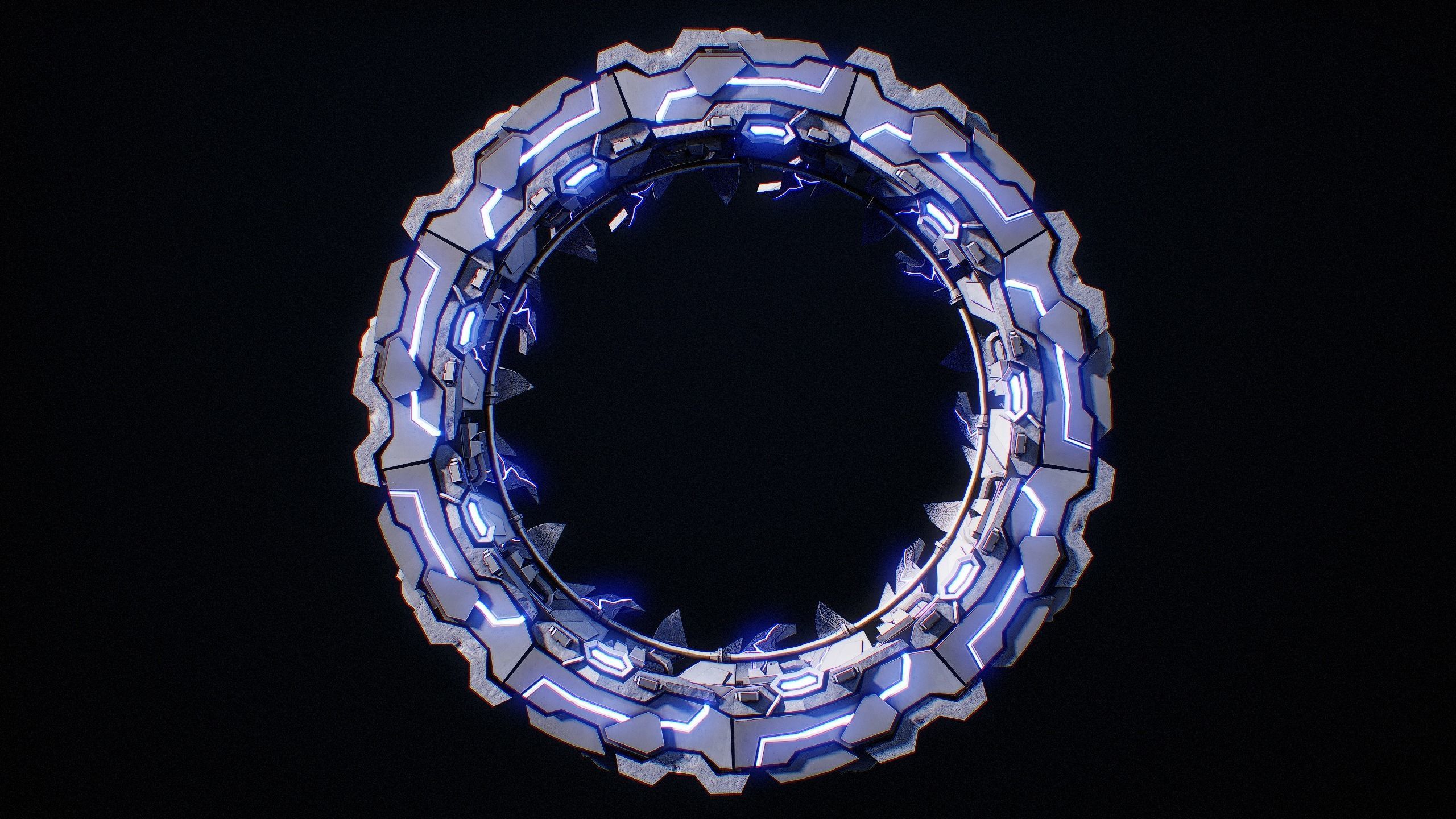 Sci-Fi Star Gates Type 01 PBR Low-poly 3D model_5