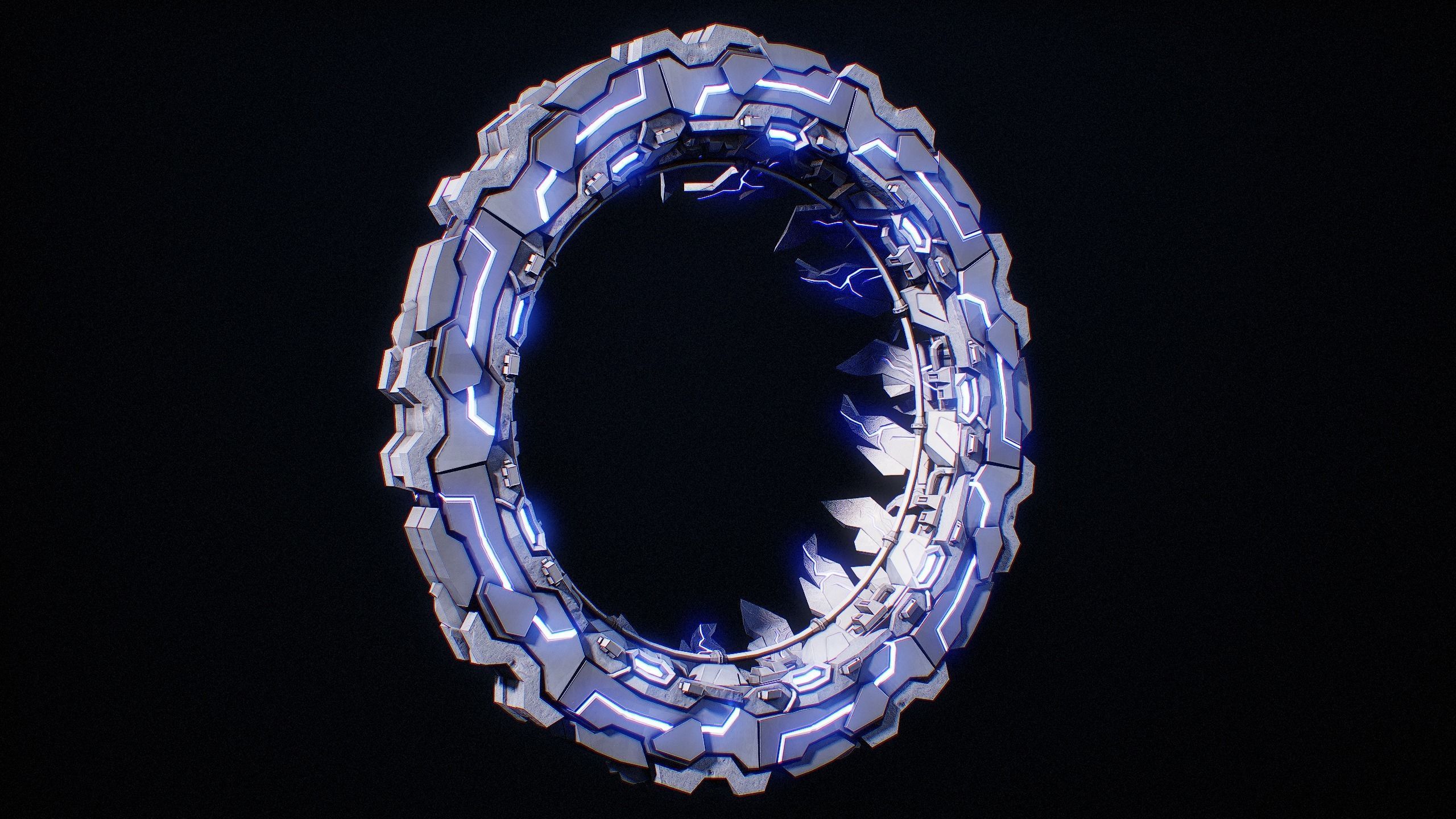 Sci-Fi Star Gates Type 01 PBR Low-poly 3D model_8