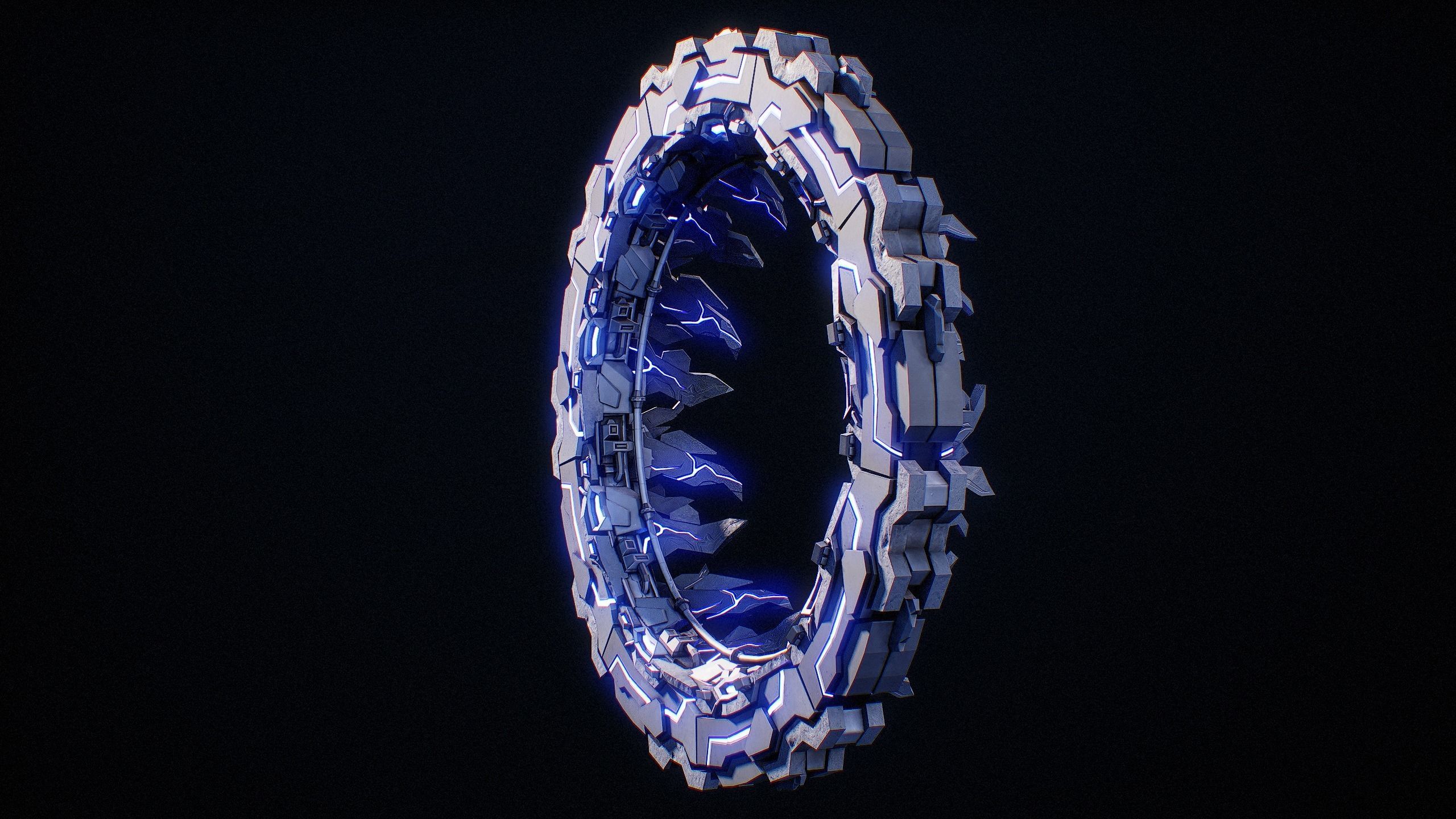 Sci-Fi Star Gates Type 01 PBR Low-poly 3D model_30