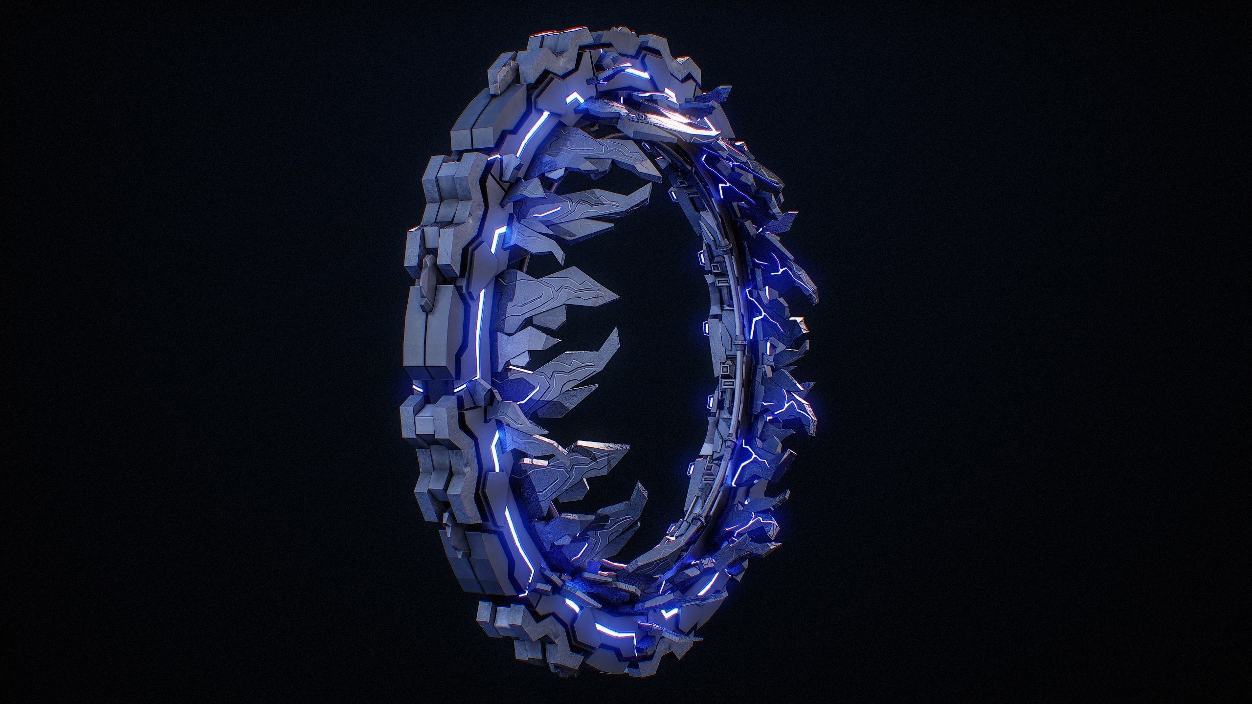 Sci-Fi Star Gates Type 01 PBR Low-poly 3D model_25
