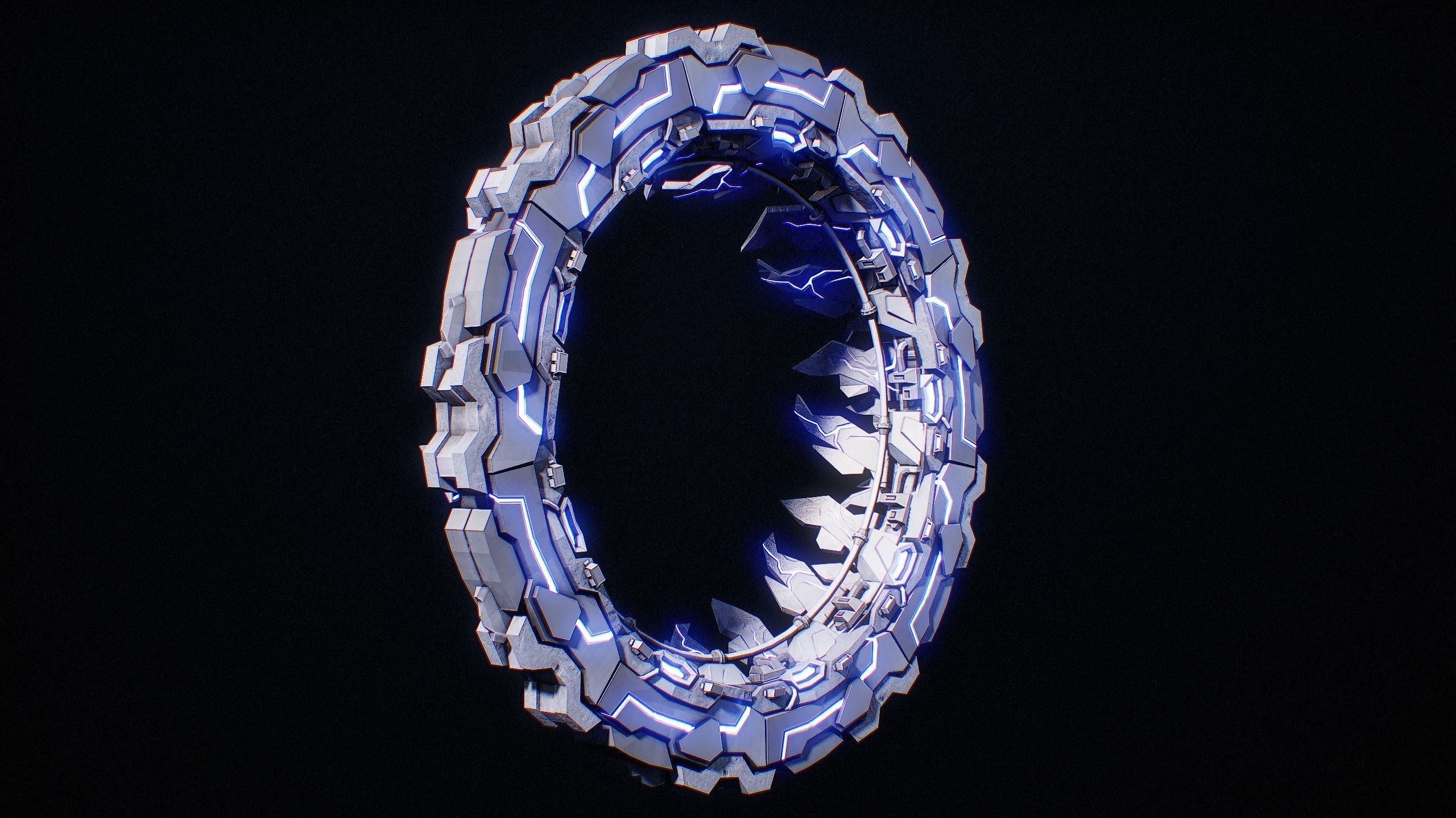 Sci-Fi Star Gates Type 01 PBR Low-poly 3D model_9