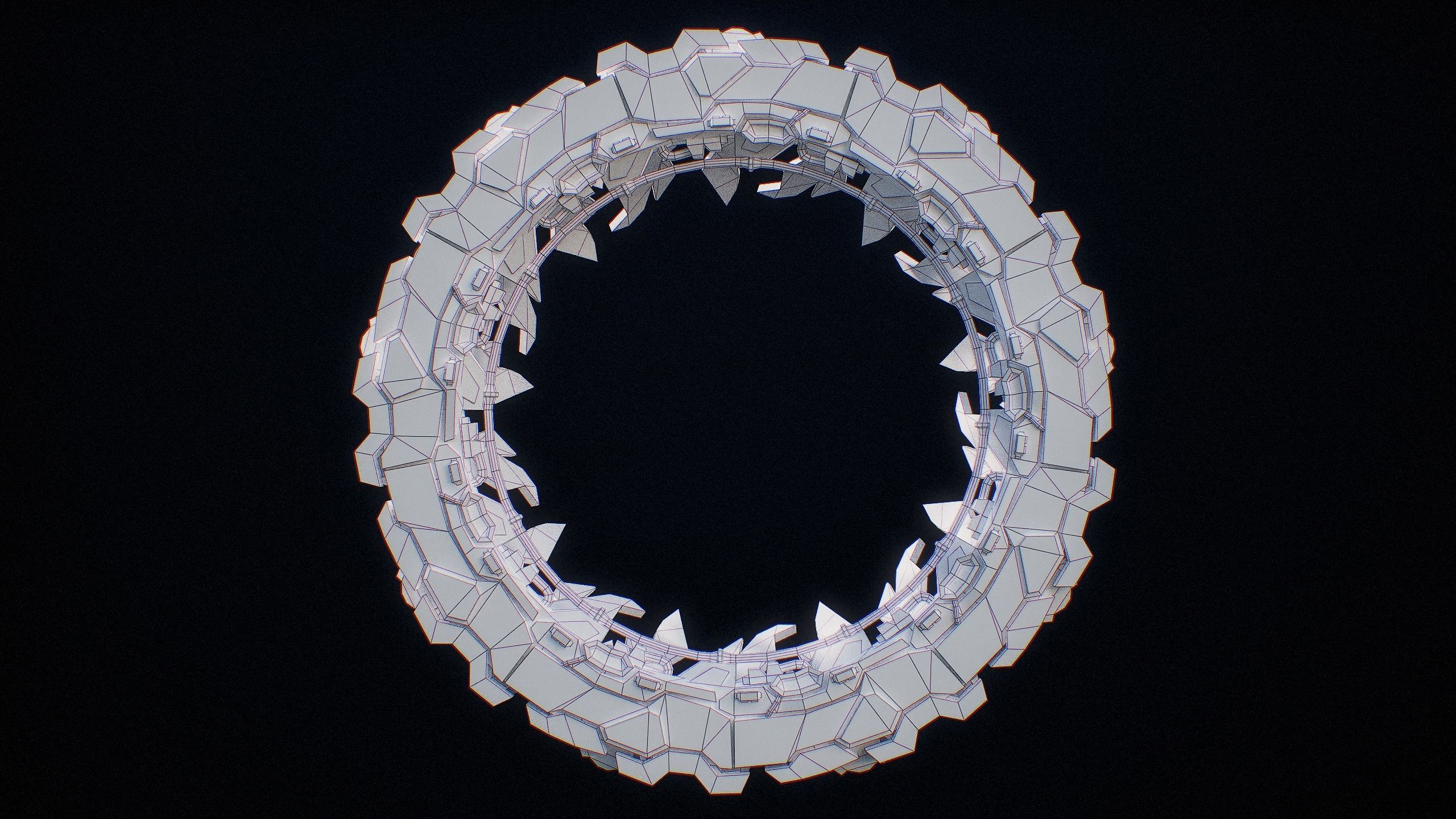 Sci-Fi Star Gates Type 01 PBR Low-poly 3D model_36