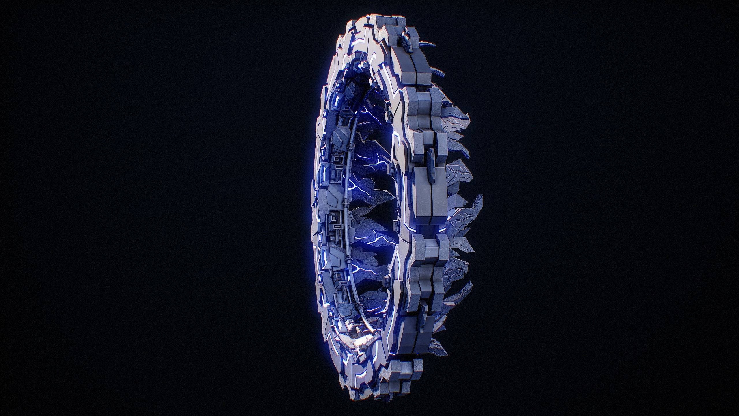 Sci-Fi Star Gates Type 01 PBR Low-poly 3D model_29