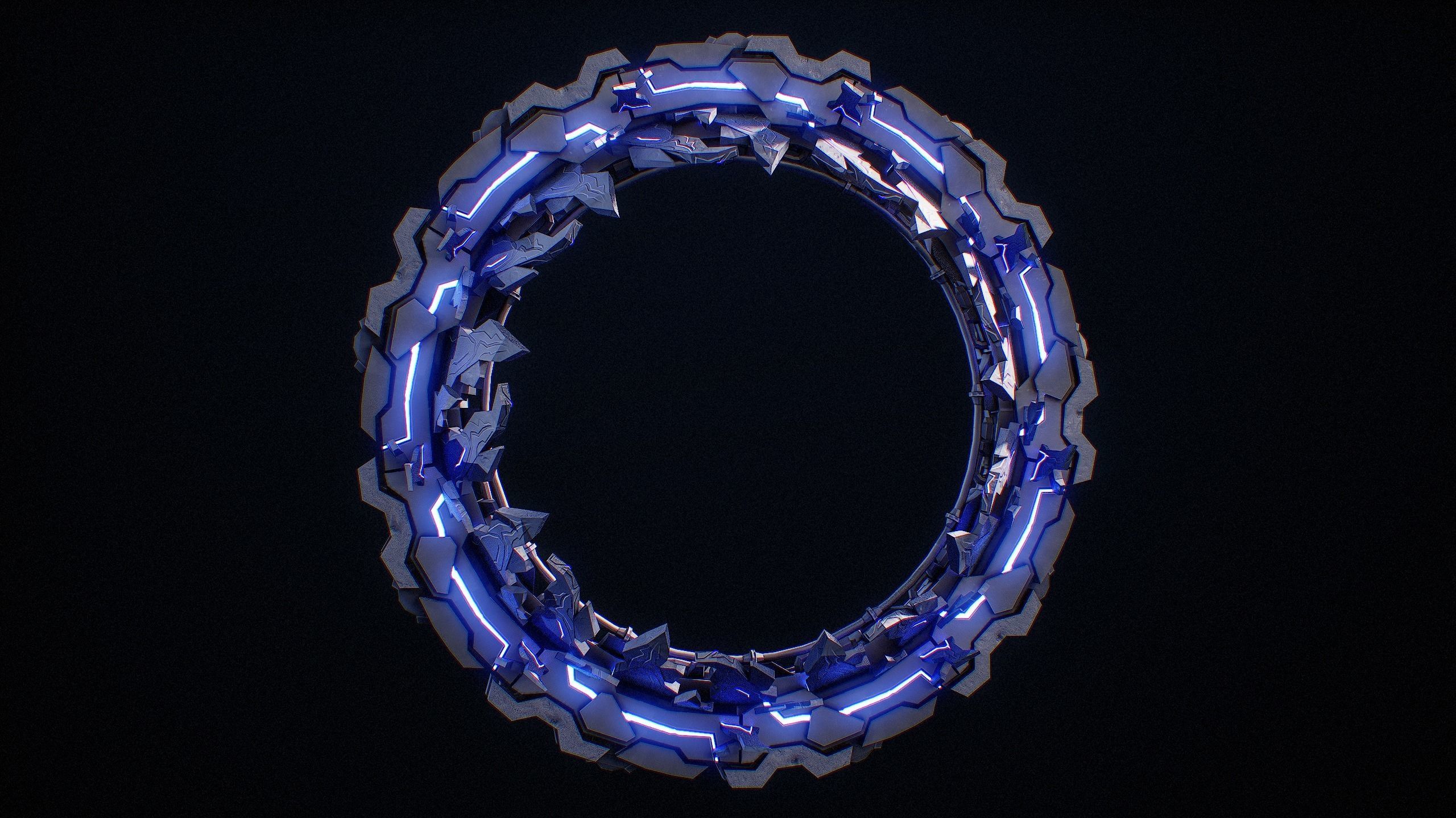 Sci-Fi Star Gates Type 01 PBR Low-poly 3D model_21