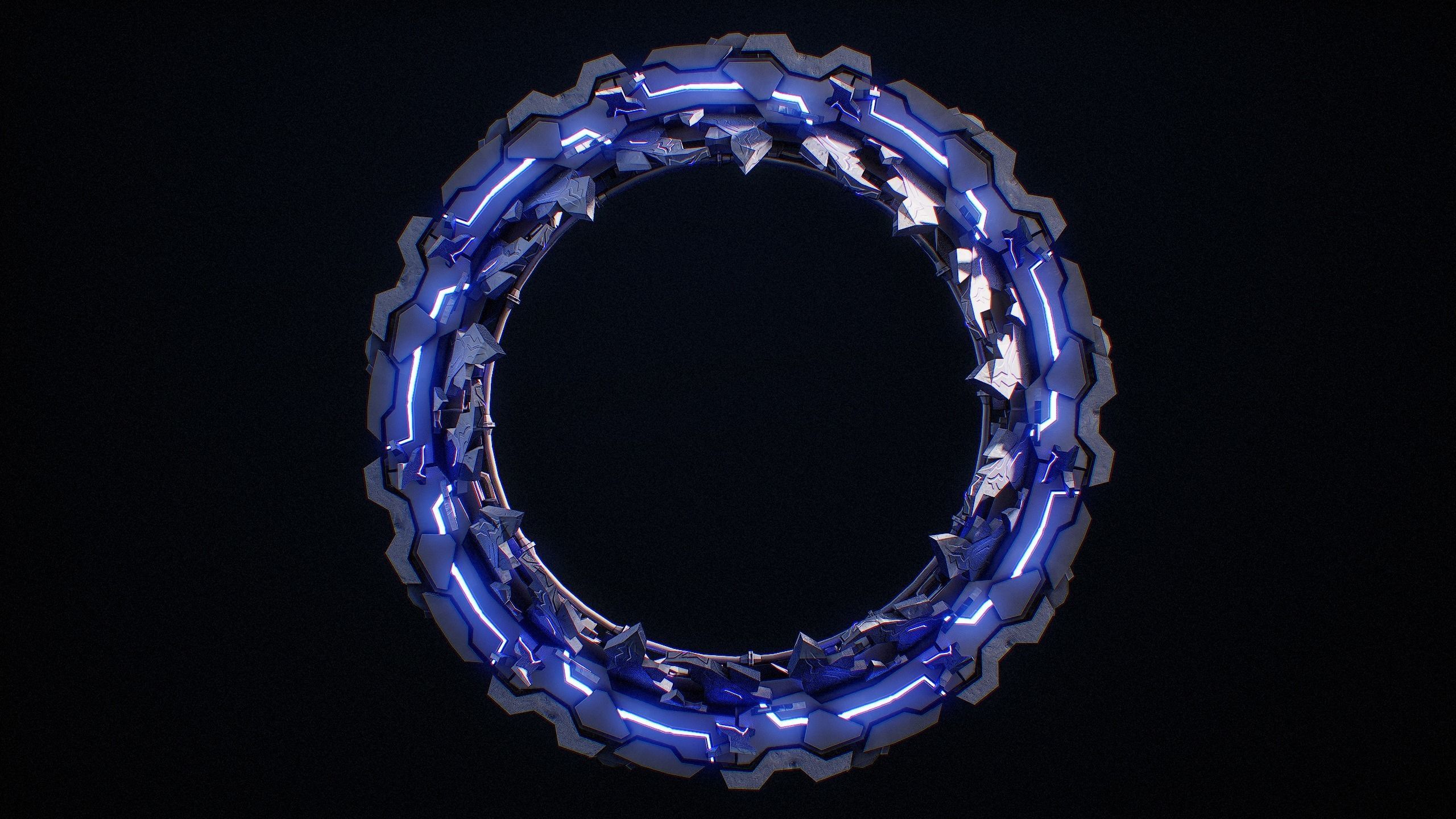 Sci-Fi Star Gates Type 01 PBR Low-poly 3D model_20