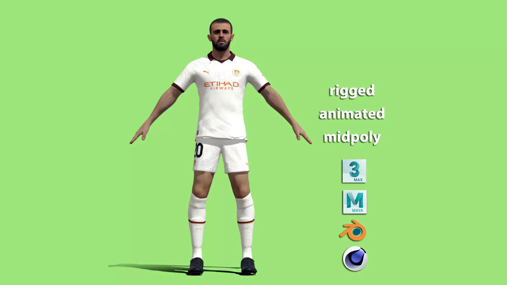 T-Pose Bernardo Silva Manchester City 23-24 3D model_0