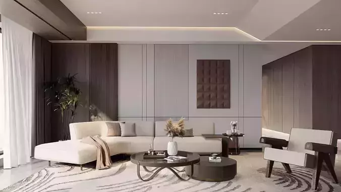 Comfy luxury Living Room Interior Design  3D model
