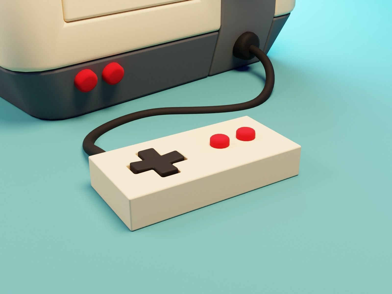 Retro Games Console Free 3D model_3