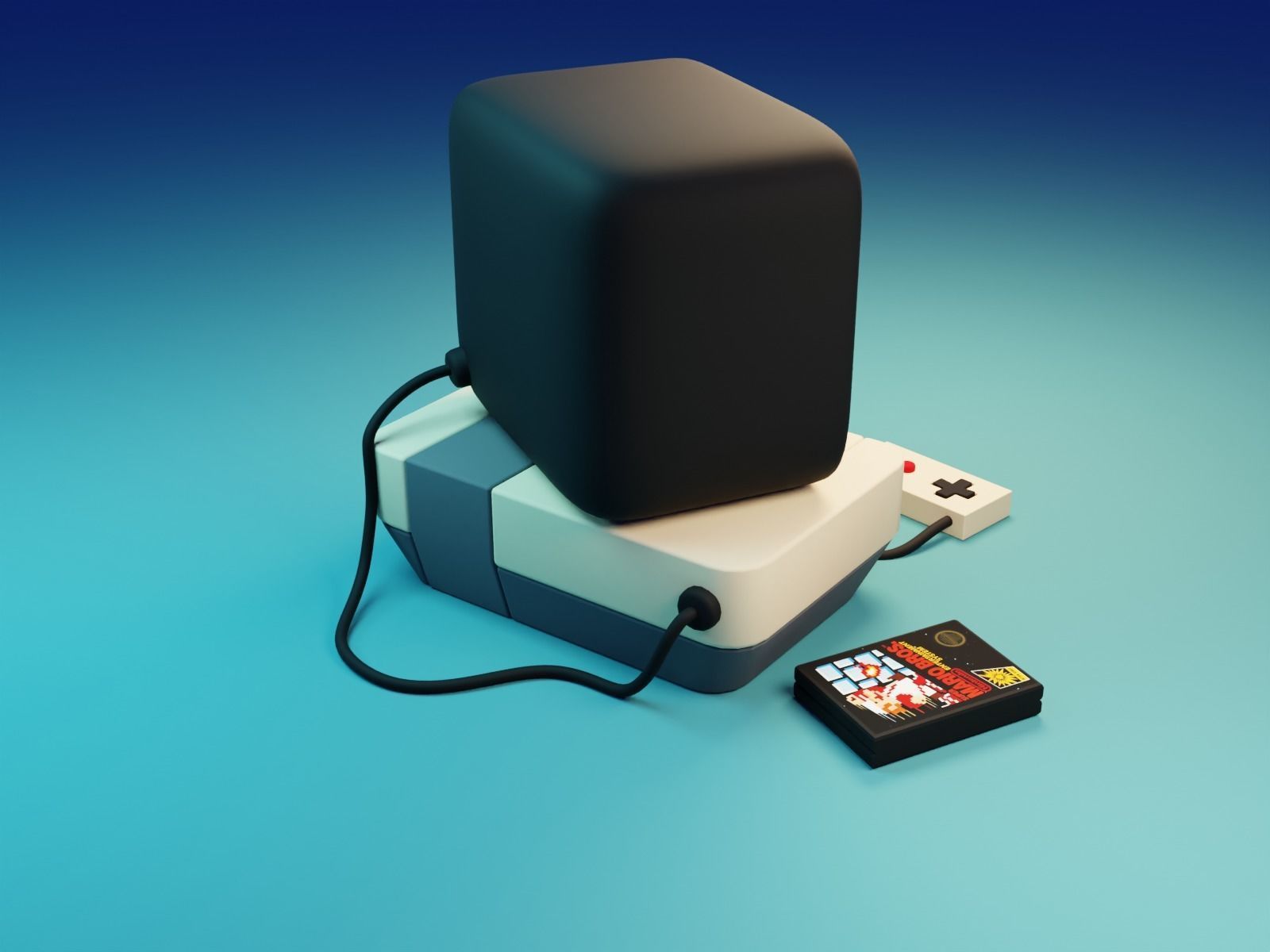 Retro Games Console Free 3D model_2