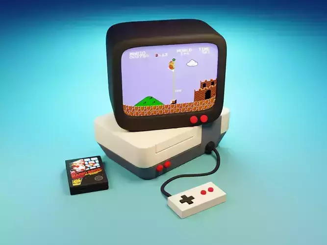 Retro Games Console Free 3D model