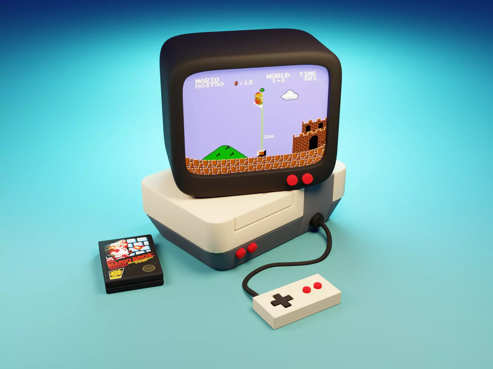 Retro Games Console Free 3D model_0