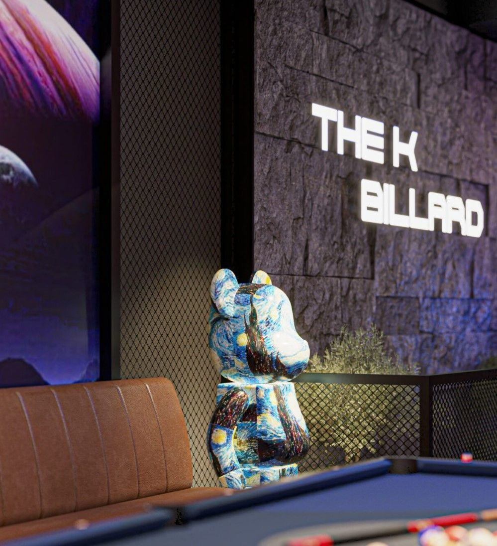 Billiard luxury Club interior design  3D model_4