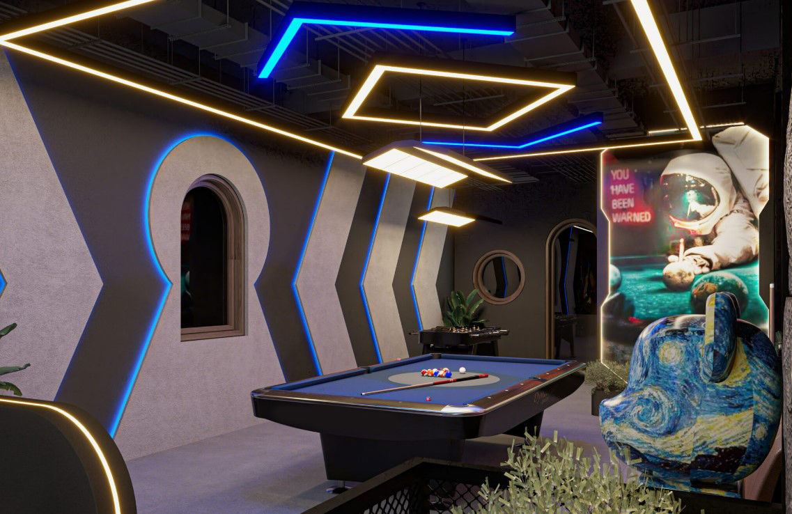 Billiard luxury Club interior design  3D model_6