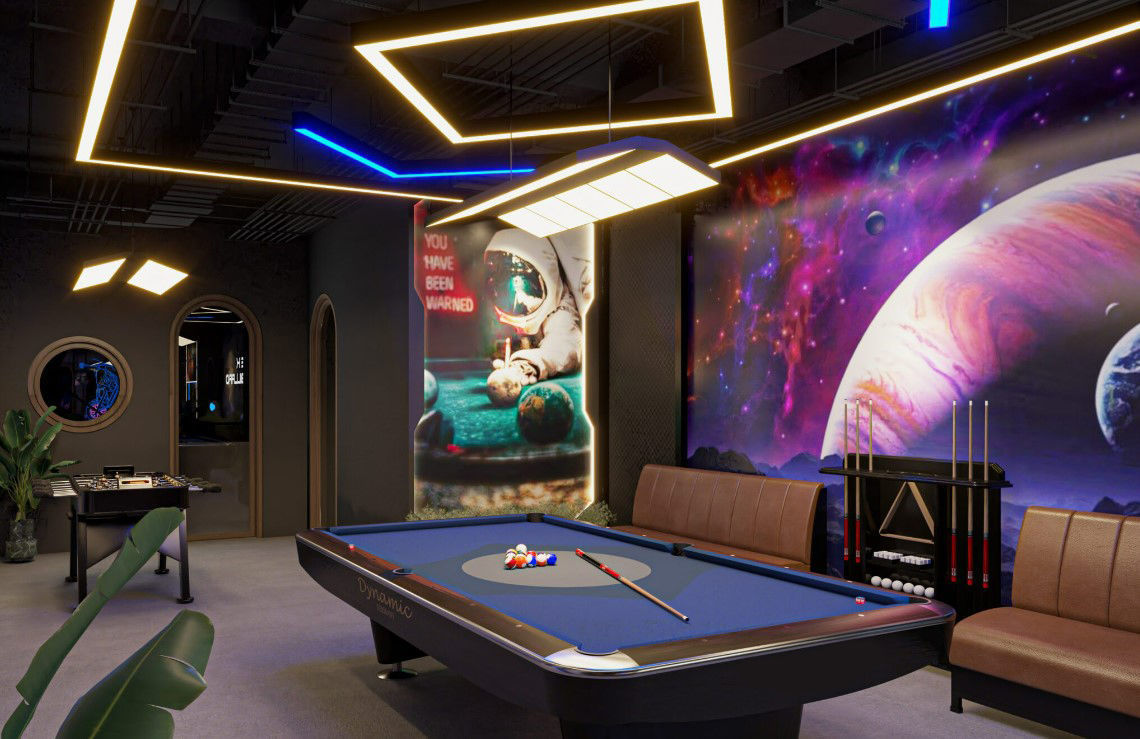 Billiard luxury Club interior design  3D model_7