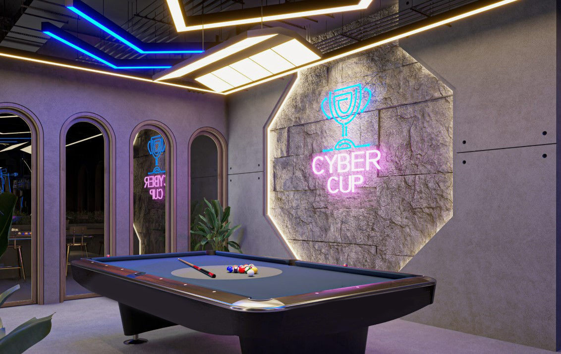 Billiard luxury Club interior design  3D model_11