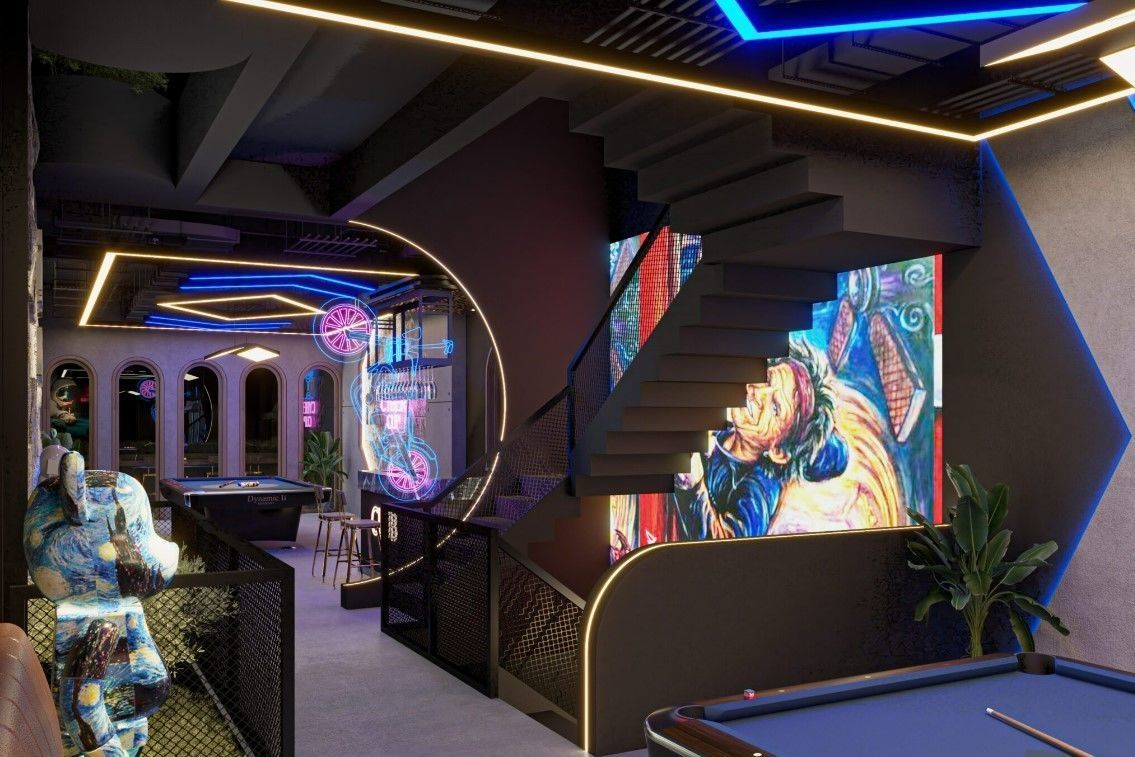 Billiard luxury Club interior design  3D model_8