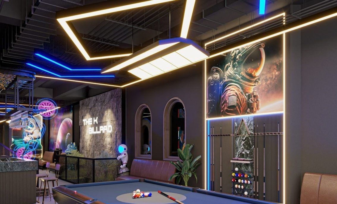 Billiard luxury Club interior design  3D model_2