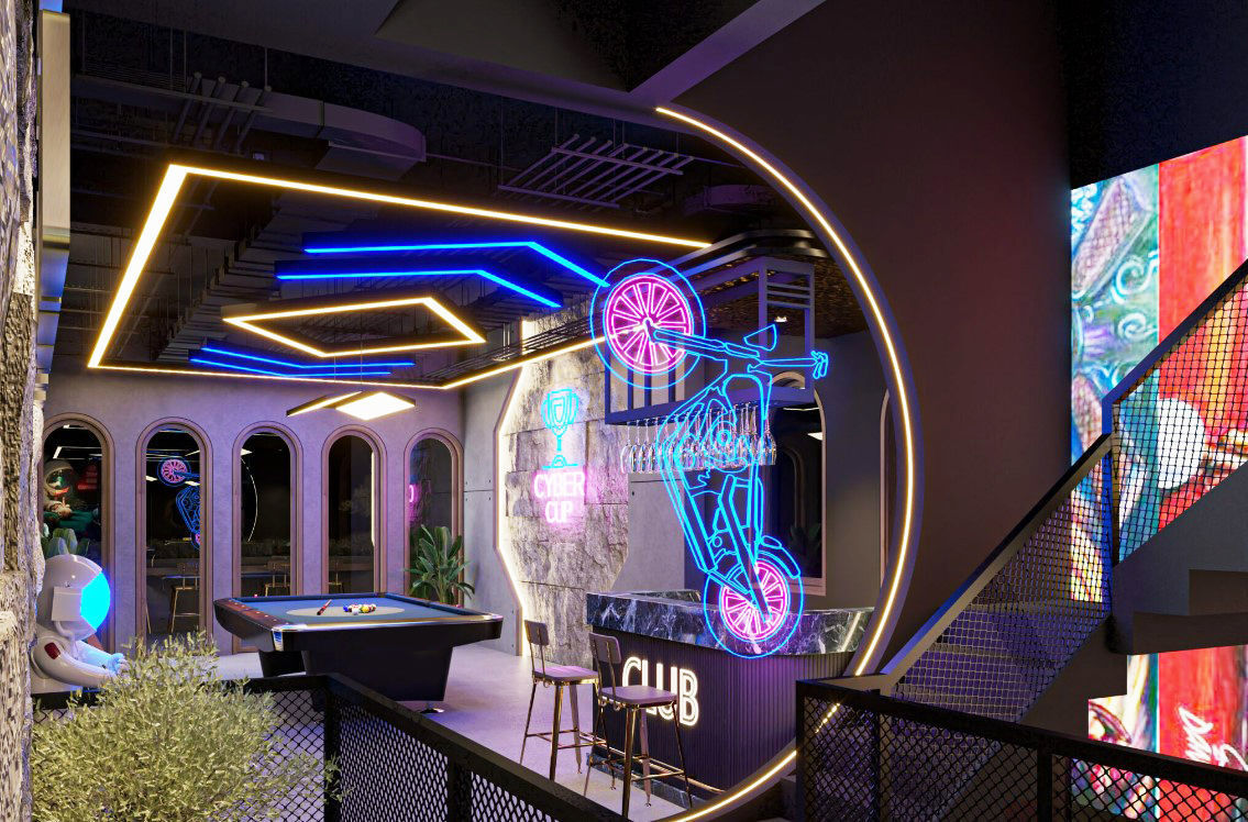 Billiard luxury Club interior design  3D model_10