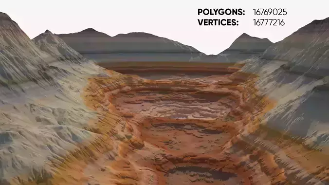 Highly detailed sci-fi rocky desert