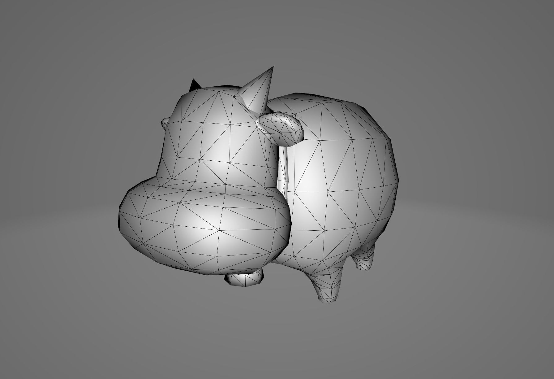 Cute Pet Low-poly 3D model_4