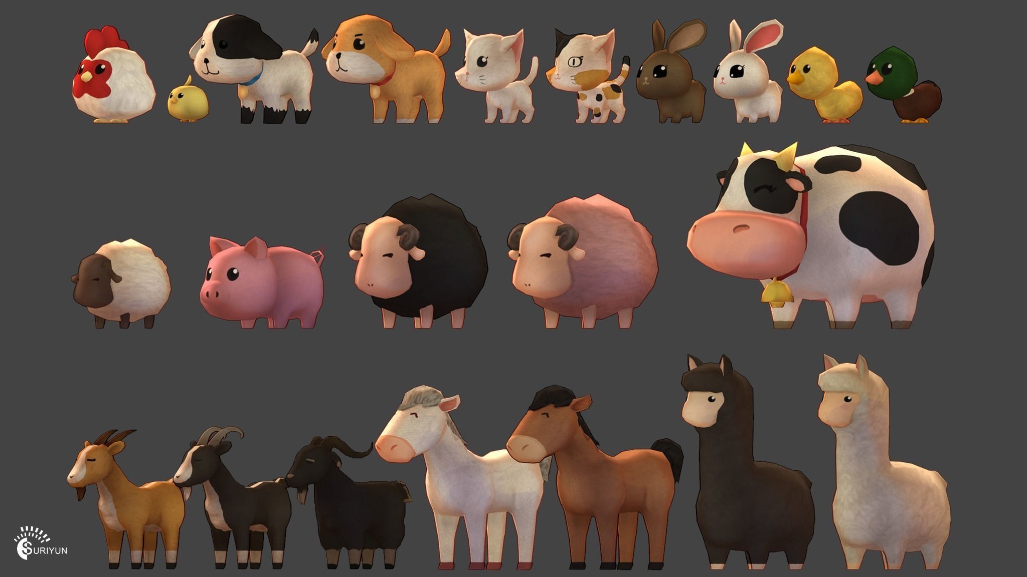 Cute Pet Low-poly 3D model_2