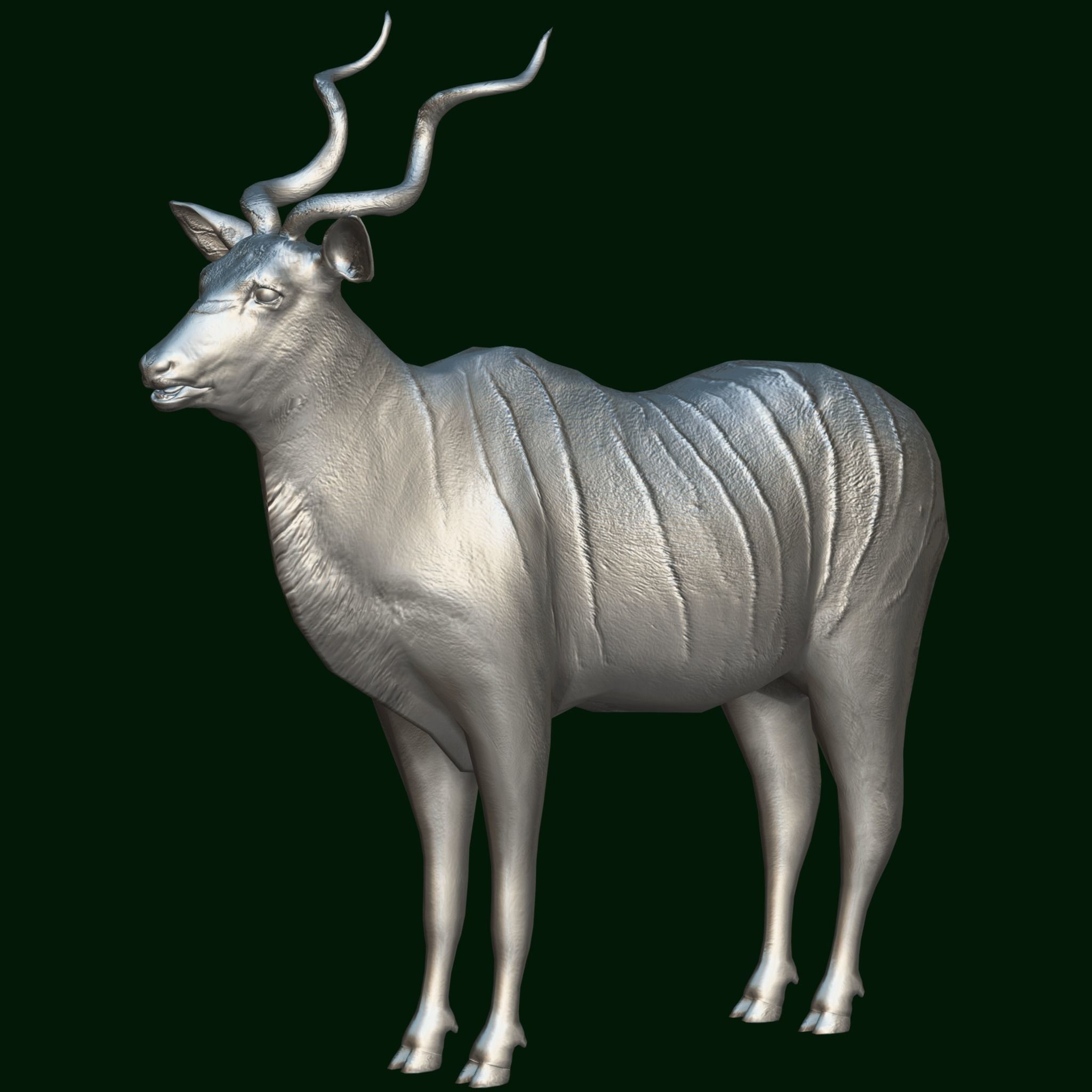 Greater Kudu Antelope Animal  Low-poly 3D model_14
