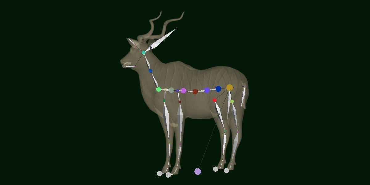 Greater Kudu Antelope Animal  Low-poly 3D model_6