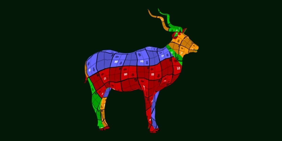 Greater Kudu Antelope Animal  Low-poly 3D model_10