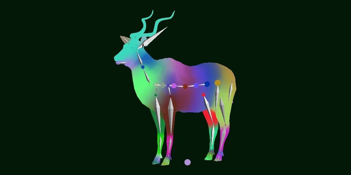 Greater Kudu Antelope Animal  Low-poly 3D model_16