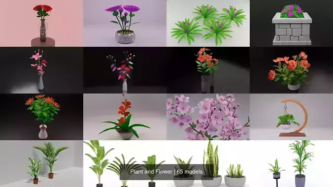 Plant and Flower 3D Model Collection