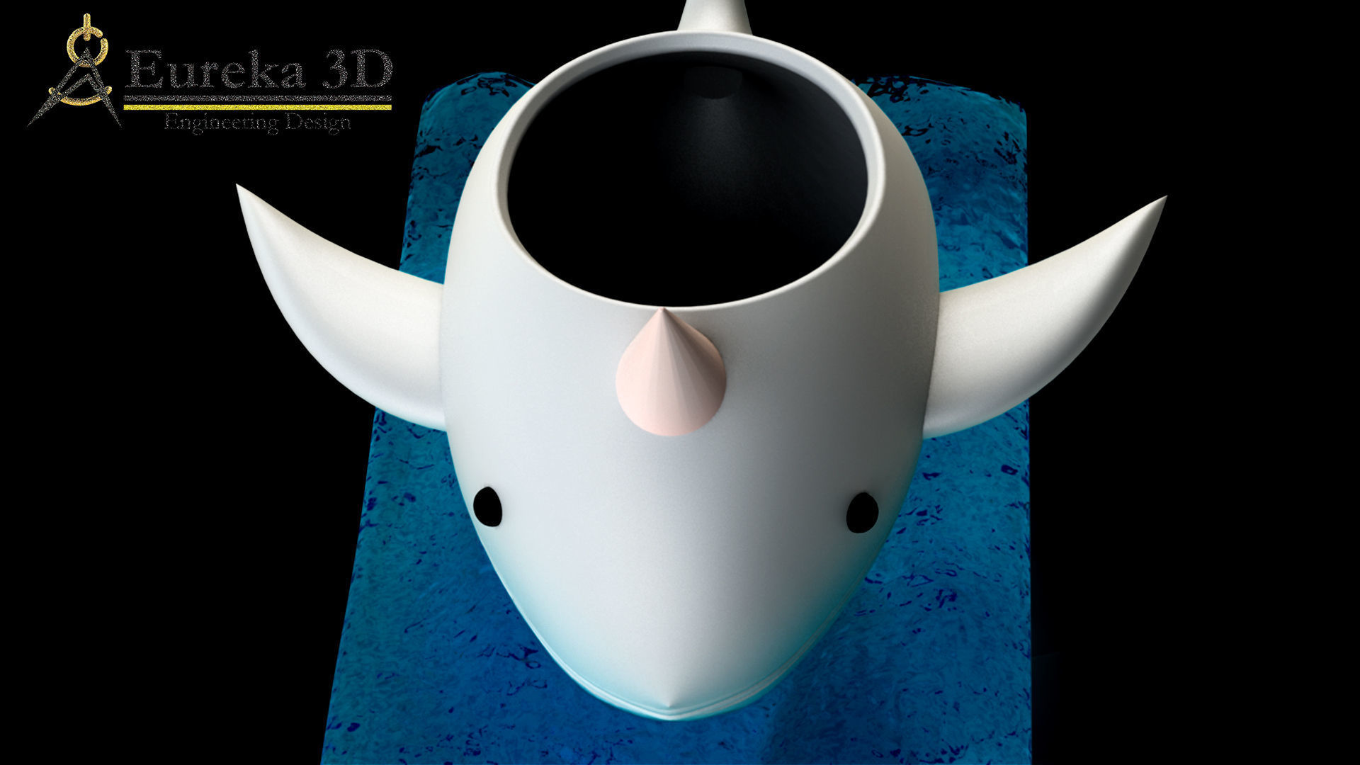 Narwhal flowerpot 3D print model_3