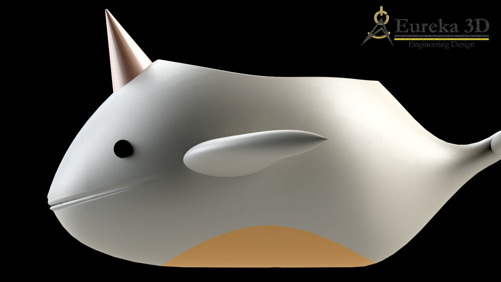 Narwhal flowerpot 3D print model_15