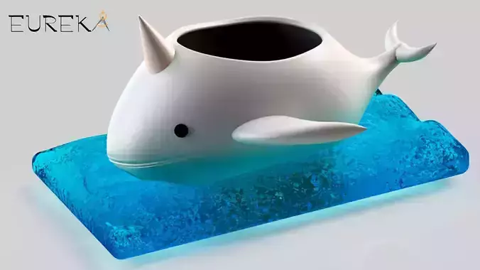 Narwhal flowerpot 3D print model