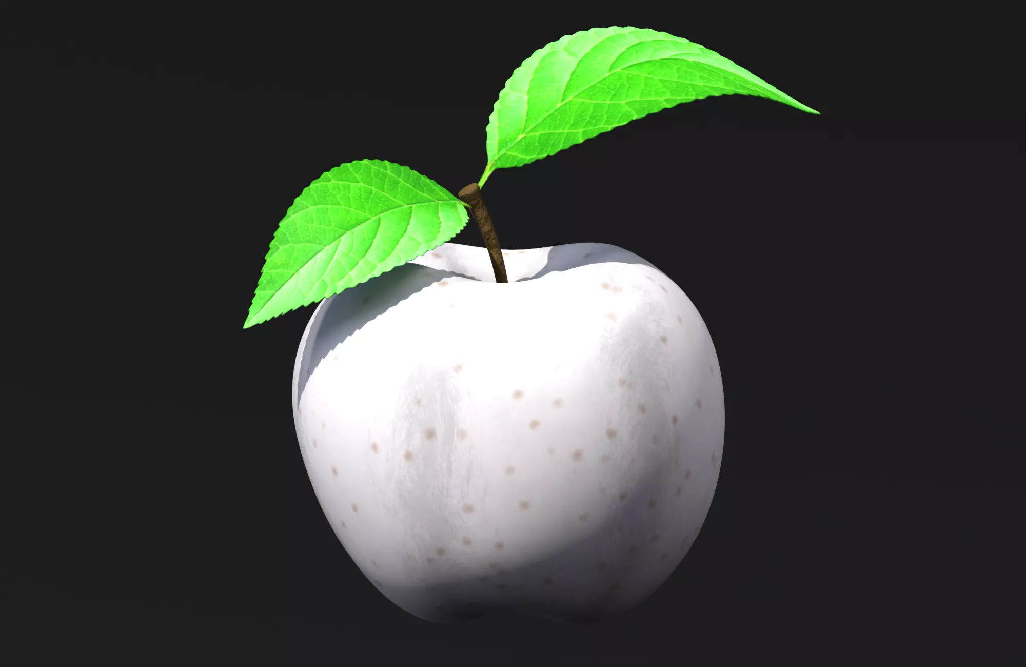 White Apple Low-poly 3D model_0