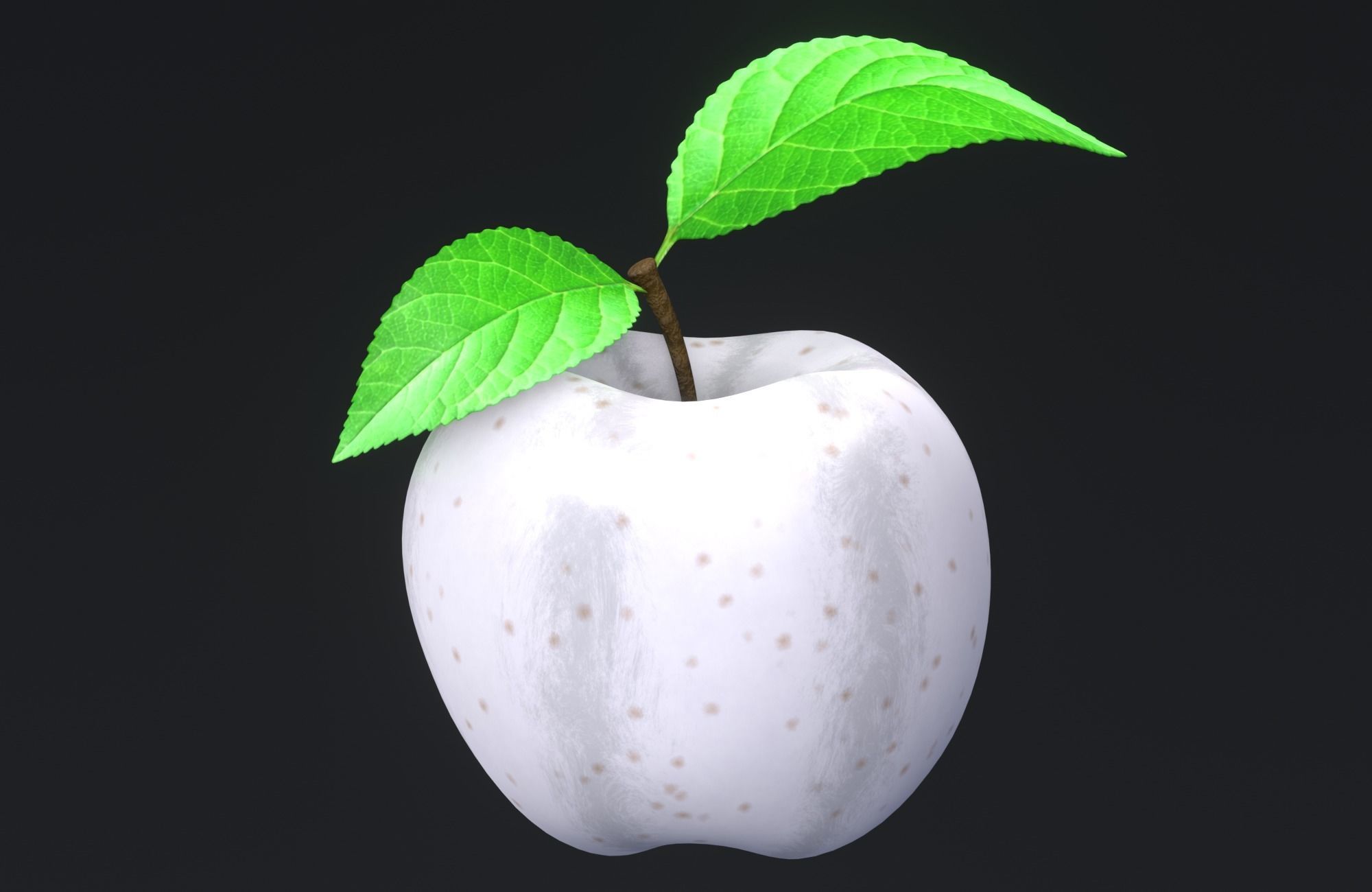 White Apple Low-poly 3D model_1