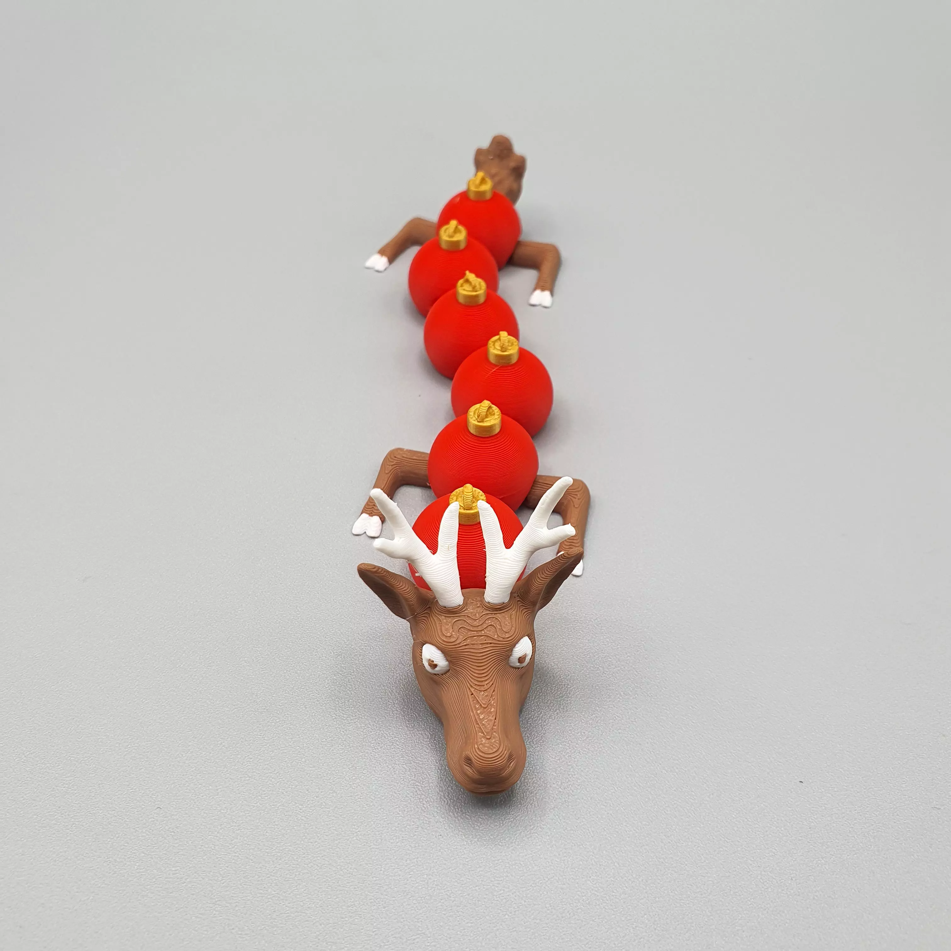 FLEXIBLE ORNAMENT DEER CHRISTMAS ARTICULATED DEER DRAGON 3D print model_0